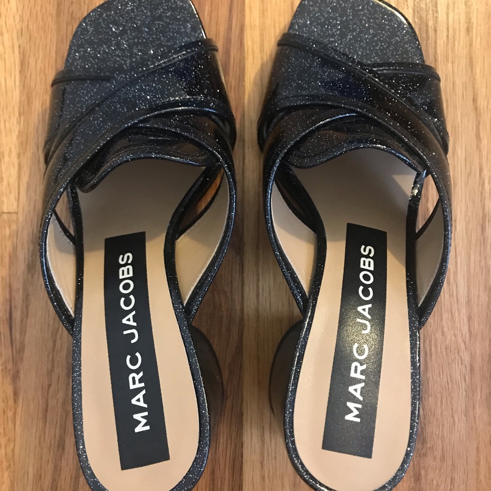 MARC JACOBS Aurora GlitterCrisscross Sandal Size 7